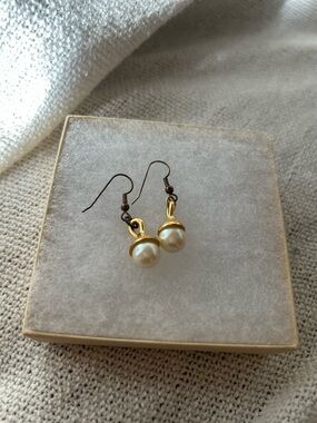 Petite Faux Pearl Drop Earrings